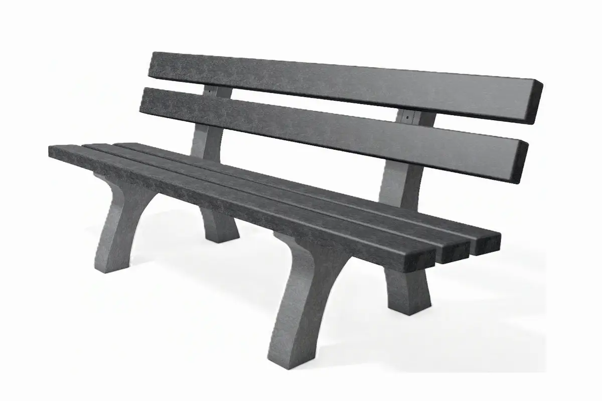 Recycled Plastic Bench With Back