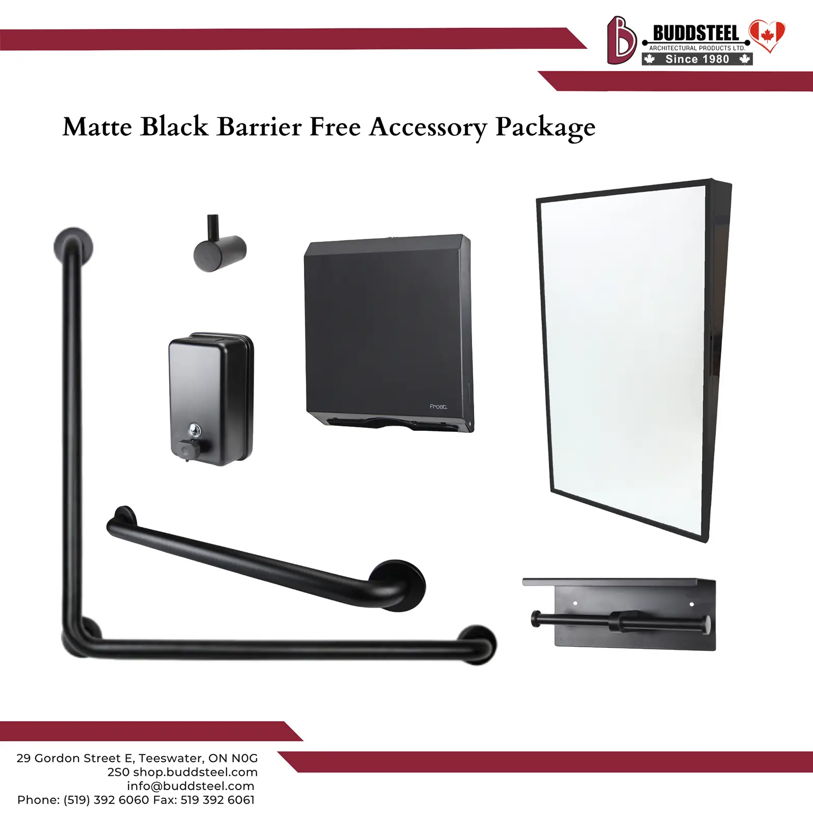 Matte Black Barrier Free Accessory Package MBBFA