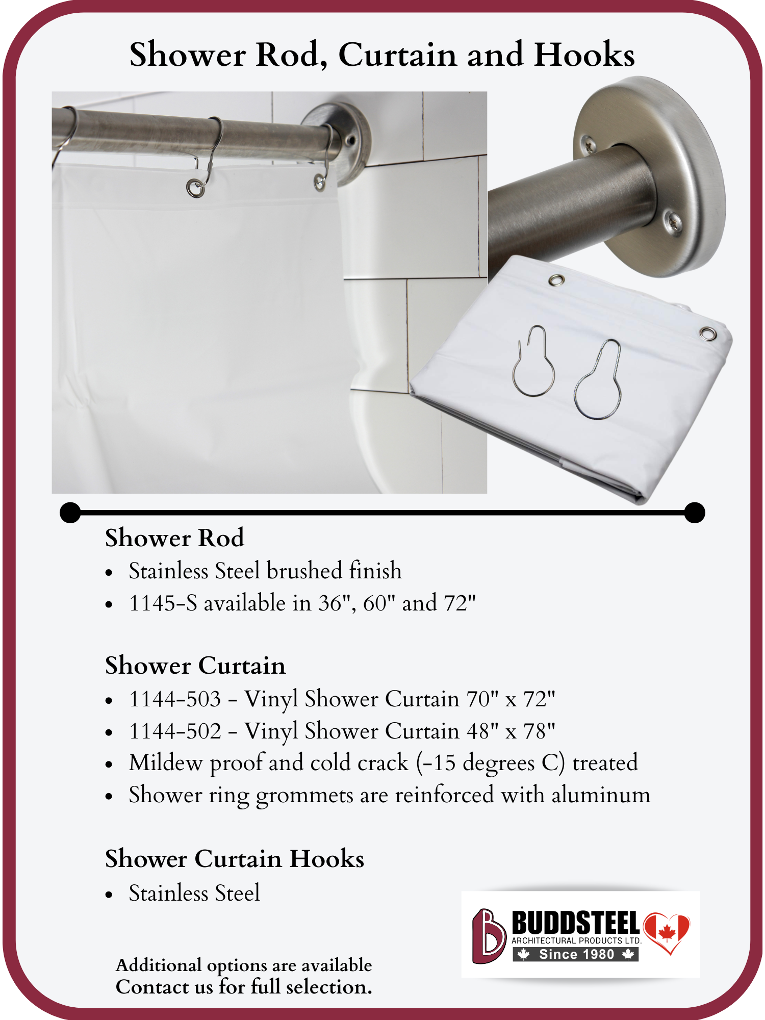 Shower Rod, Curtain and Rings