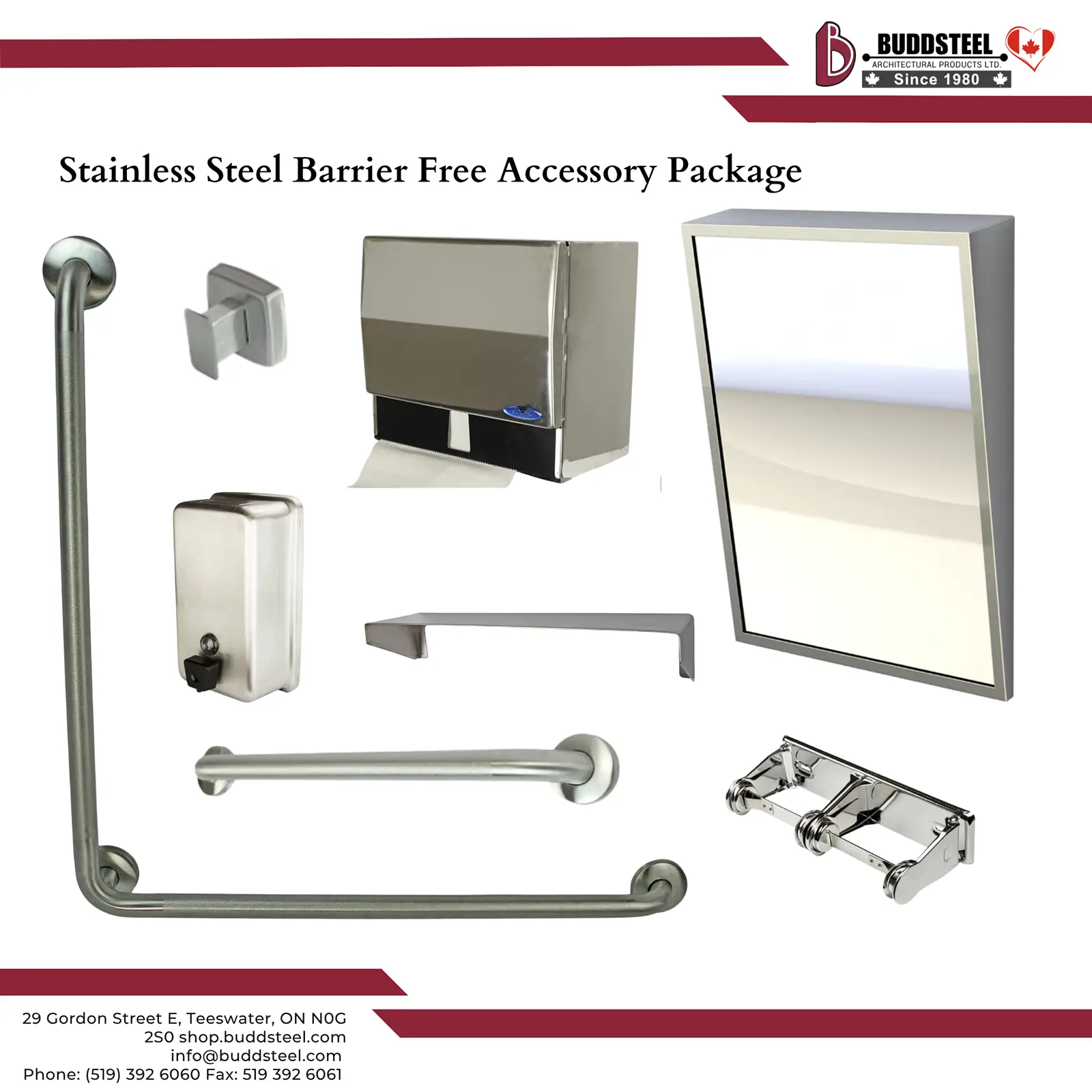 Stainless Steel Barrier Free Accessory Package SSBFA